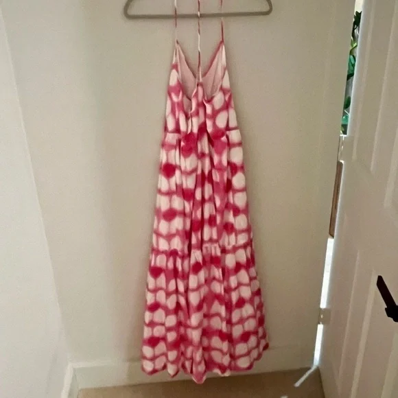 NWT Anthropologie Maeve Geneva Women maxi dress pink and white - Picture 5 of 6